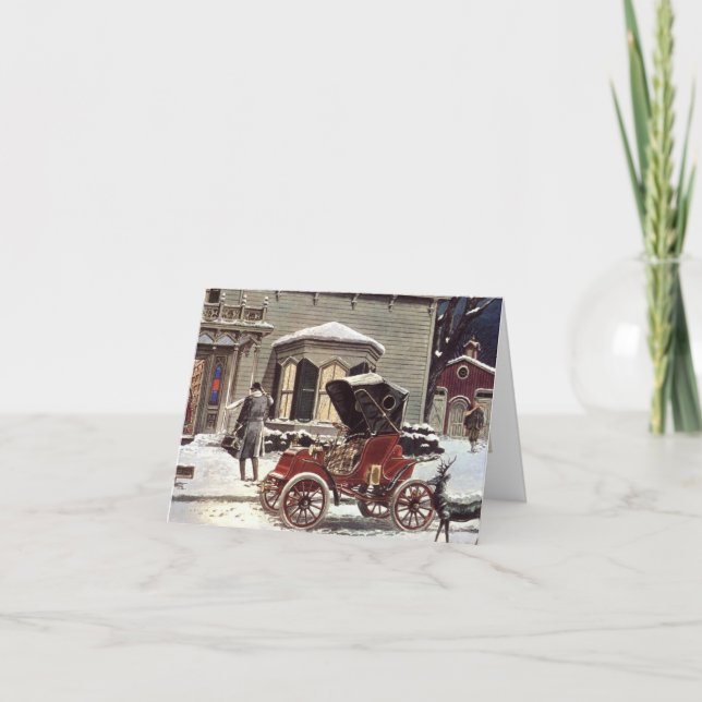 Cartes Pour Fêtes Annuelles Un Noël à l'ancienne (Devant)
