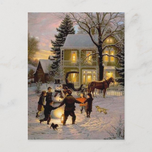 Cartes Pour Fêtes Annuelles Un Noël ancien de mode (Devant)