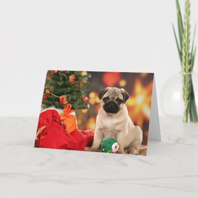 Cartes Pour Fêtes Annuelles Un Noël chinois très Joyeux de carlin (Devant)