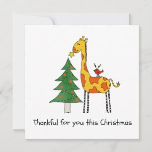 Cartes Pour Fêtes Annuelles Un Noël de remerciement - Giraffe