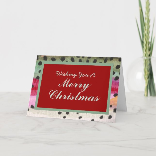 Cartes Pour Fêtes Annuelles Un Noël de truite à mouche (Devant)