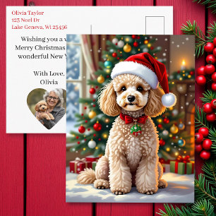 Cartes Pour Fêtes Annuelles Un Noël personnalisé avec un caniche mignon