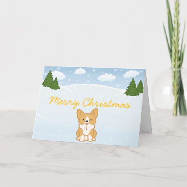 Cartes Pour Fêtes Annuelles Un Noël très Corgi - Personnalisable (Devant)