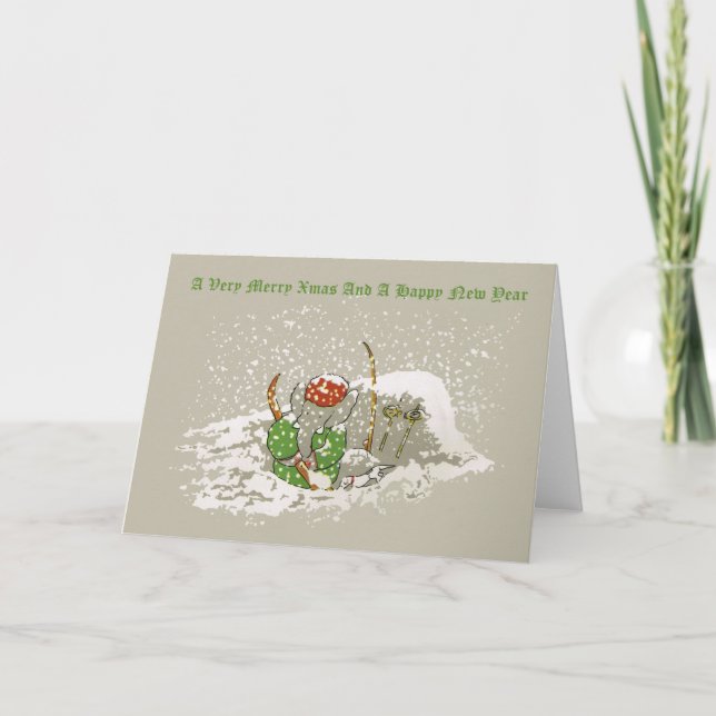 Cartes Pour Fêtes Annuelles Un Noël très Joyeux, Noël de père, Babar (Devant)