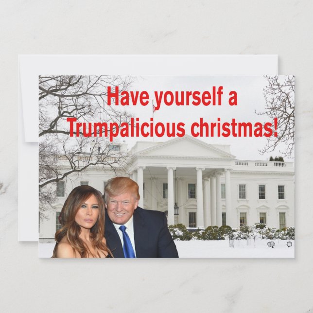 Cartes Pour Fêtes Annuelles Un noël Trumpalicious de Donald et Melania (Devant)