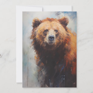 Cartes Pour Fêtes Annuelles Un ours Brown dans le portrait sauvage