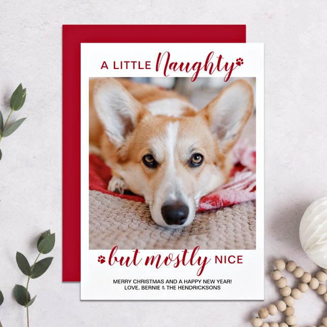 Cartes Pour Fêtes Annuelles Un Petit Coquin Photo Personnalisée De Chien (Créateur téléchargé)