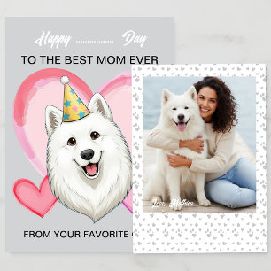 Cartes Pour Fêtes Annuelles Un Samoyède mignon lors d'une occasion spéciale po