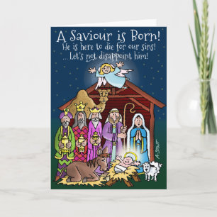 Cartes Pour Fêtes Annuelles Un sauveur est né ! -