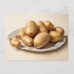 Cartes Pour Fêtes Annuelles Un seau de pommes de terre sur une plaque