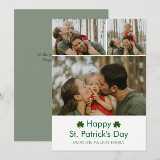 Cartes Pour Fêtes Annuelles Un shamrock chanceux minimaliste, photo de la fête