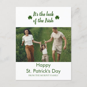 Cartes Pour Fêtes Annuelles Un shamrock chanceux minimaliste, photo de la fête