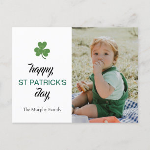 Cartes Pour Fêtes Annuelles Un shamrock chanceux minimaliste, photo de la fête