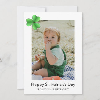 Cartes Pour Fêtes Annuelles Un shamrock chanceux minimaliste, photo de la fête
