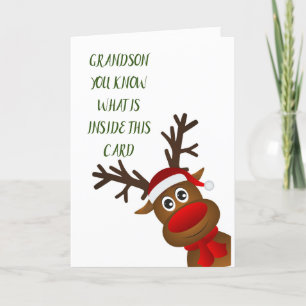 CARTES POUR FÊTES ANNUELLES UN SOUHAIT AMUSANT ET COOL POUR VOUS ***GRANDSON**
