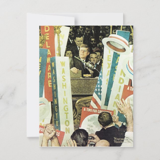 Cartes Pour Fêtes Annuelles Un Temps De Grandeur 1964 Norman Rockwell (Devant)