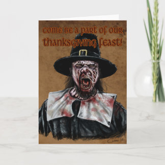 Cartes Pour Fêtes Annuelles Un Thanksgiving zombie