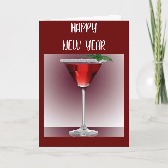 CARTES POUR FÊTES ANNUELLES UN TOAST À UN "HEUREUX NOUVEL AN" (Devant)