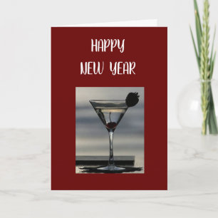 CARTES POUR FÊTES ANNUELLES UN TOAST À UN "HEUREUX NOUVEL AN"