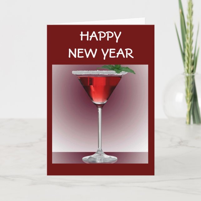 CARTES POUR FÊTES ANNUELLES UN TOAST À UN "HEUREUX NOUVEL AN" (Devant)