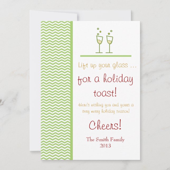 Cartes Pour Fêtes Annuelles Un toast de vacances (Devant)