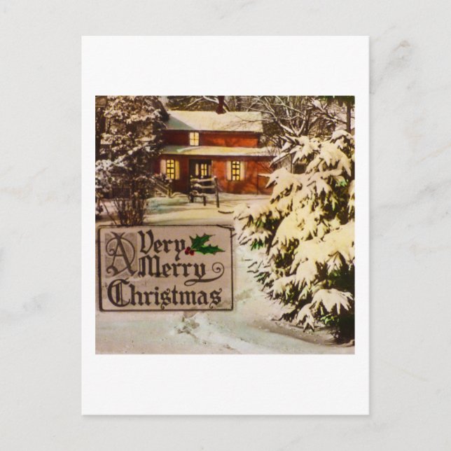 Cartes Pour Fêtes Annuelles Un très joyeux Noël classique hiver traditionnel (Devant)