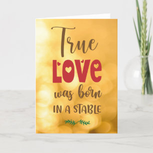 CARTES POUR FÊTES ANNUELLES UN VÉRITABLE AMOUR EST NÉ DANS UNE STABLE