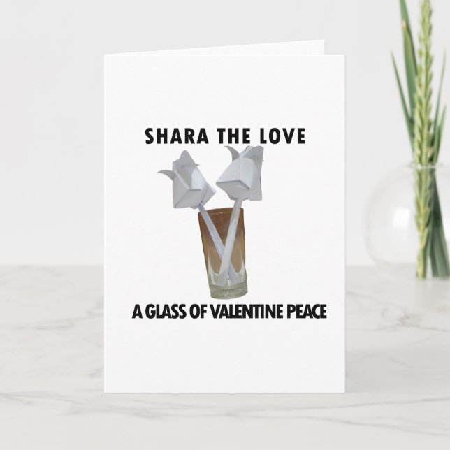 Cartes Pour Fêtes Annuelles Un verre de paix valentine. (Devant)