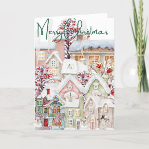Cartes Pour Fêtes Annuelles Un village de Noël complexe