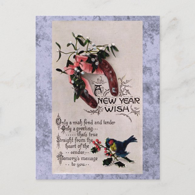Cartes Pour Fêtes Annuelles Un voeu de Nouvel An (Devant)