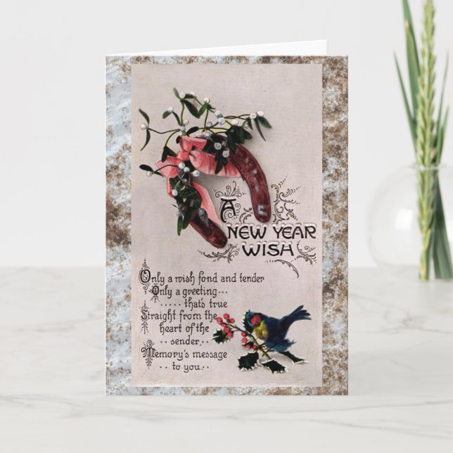 Cartes Pour Fêtes Annuelles Un voeu de Nouvel An (Devant)