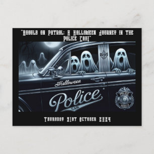 Cartes Pour Fêtes Annuelles Un voyage d'Halloween dans le taxi de la police