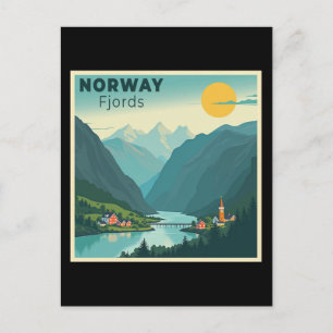 Cartes Pour Fêtes Annuelles Une affiche de voyage classique nostalgique - Norv