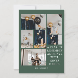 Cartes Pour Fêtes Annuelles Une année pour se souvenir 6 photo collage vert