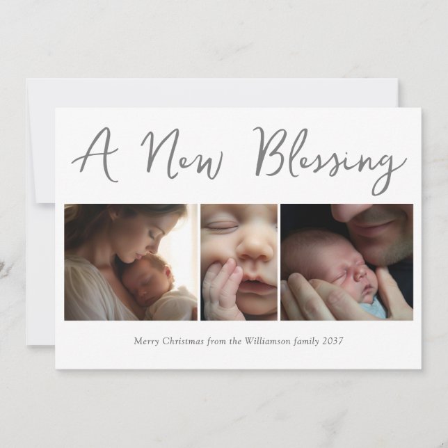 Cartes Pour Fêtes Annuelles Une annonce de naissance pour les vacances d'une n (Devant)