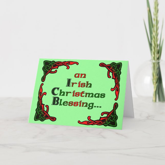 Cartes Pour Fêtes Annuelles Une Bénédiction de Noël irlandaise... (Devant)