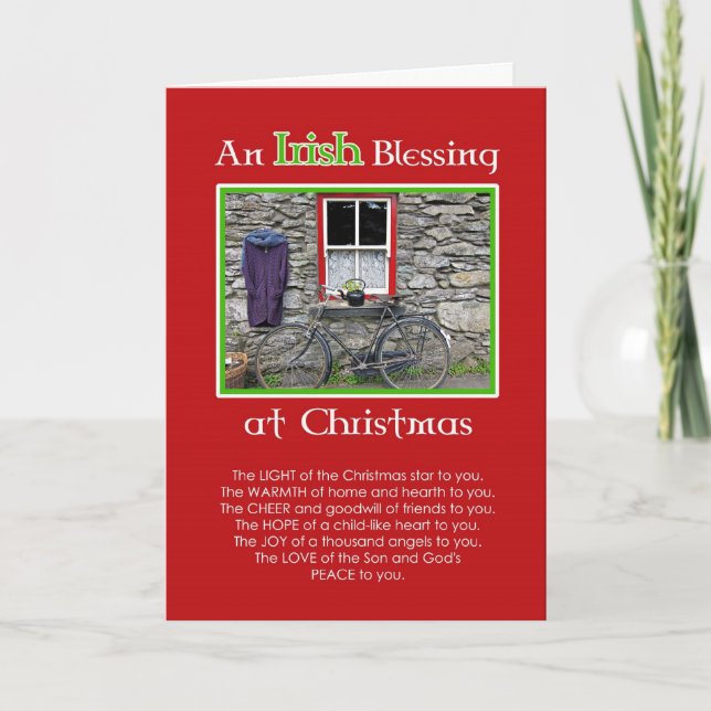 Cartes Pour Fêtes Annuelles Une bénédiction irlandaise à Noël (Devant)