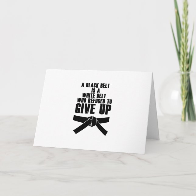 Cartes Pour Fêtes Annuelles Une Ceinture Noire Est Une Ceinture Blanche Karate (Devant)