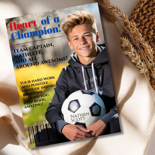 Cartes Pour Fêtes Annuelles Une couverture du magazine Heart of a Champion (Heart of a Champion magazine cover Holiday Card)