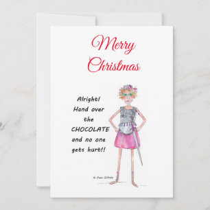 Cartes Pour Fêtes Annuelles Une femme guerrière demande à remettre un croquis