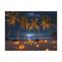 Une fête d'Halloween effrayante à la plage