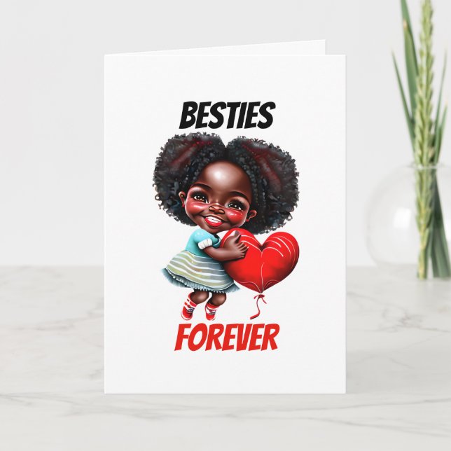 Cartes Pour Fêtes Annuelles Une fille afro-américaine assigne pour toujours de (Devant)