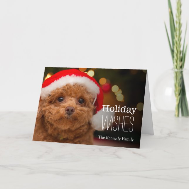 Cartes Pour Fêtes Annuelles Une fin, d'un caniche de jouet rouge (Devant)