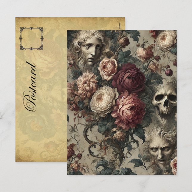 Cartes Pour Fêtes Annuelles Une floraison à attendre - gothique victorien (Devant / Derrière)