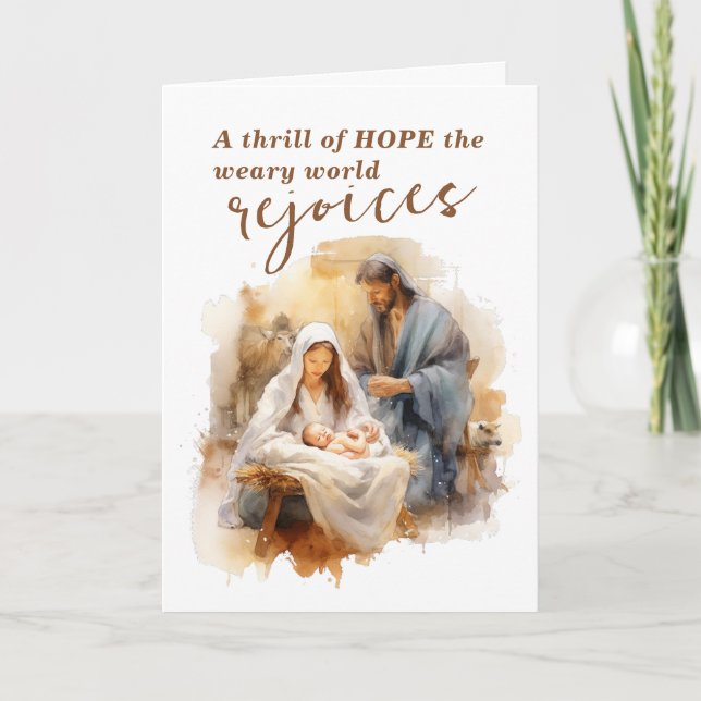 Cartes Pour Fêtes Annuelles Une frisson d'espoir Noël Carol et Nativité (Devant)