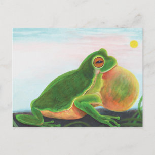 Cartes Pour Fêtes Annuelles Une grenouille mâle chante une chanson pour attire