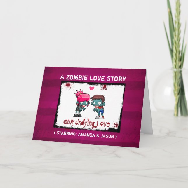 Cartes Pour Fêtes Annuelles Une histoire d'amour zombie Saint-Valentin (Devant)