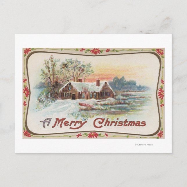 Cartes Pour Fêtes Annuelles Une joyeuse scène de pays de ChristmasA (Devant)