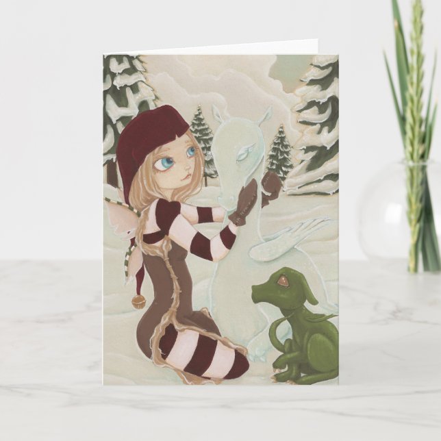 Cartes Pour Fêtes Annuelles Une mère pour Charlie-Dragon Fairy Christmas Card (Devant)