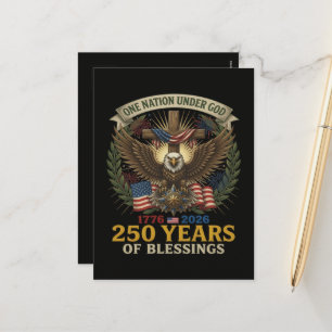 Cartes Pour Fêtes Annuelles Une nation sous Dieu 250 ans